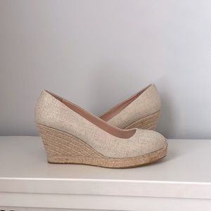 J.Crew Seville Metallic Espadrille Wedges